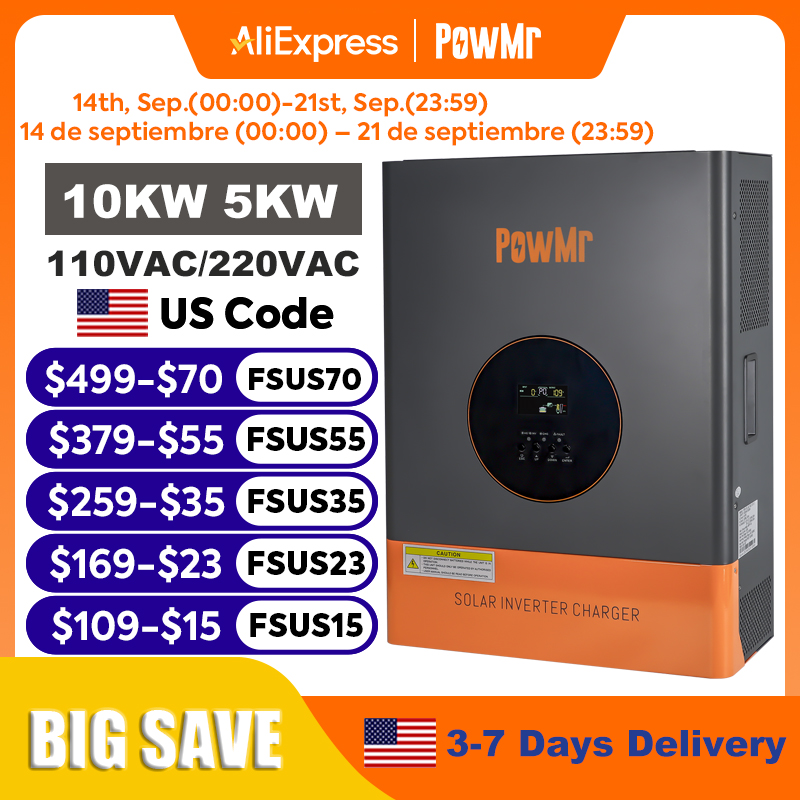 Drone Solar Charger - PowMr 10KW 5KW Bölünmüş Fazlı İnvertör